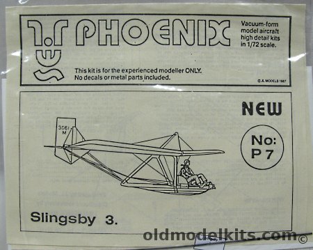 Phoenix 1/72 Slingsby 3, P7 plastic model kit
